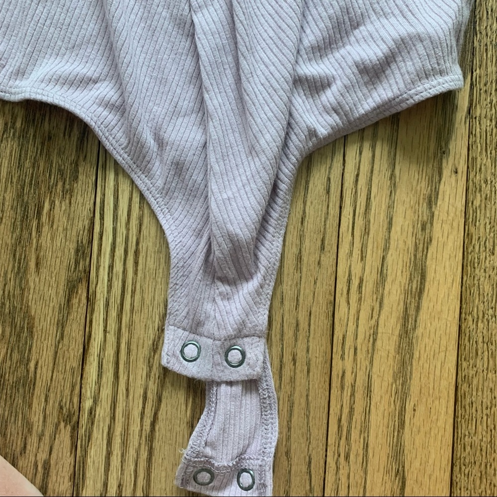 Express Lilac Ribbed Bodysuit - Picture 4 of 6